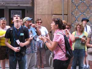 Walking tour in Barcelona outside a possible hangout of Pablo Picasso.