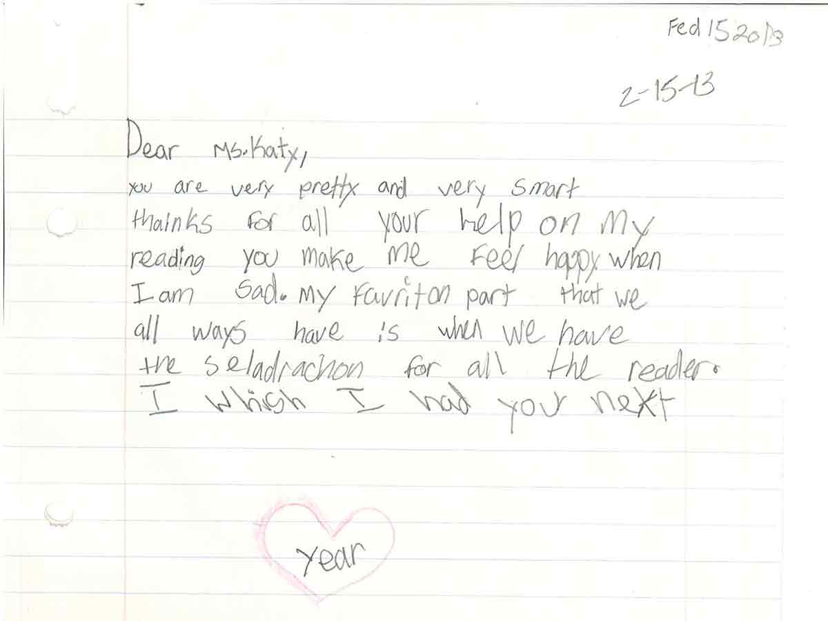 Karla's letter to Katy